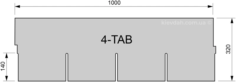 Форма гонта Sim Shingle 4-Tab