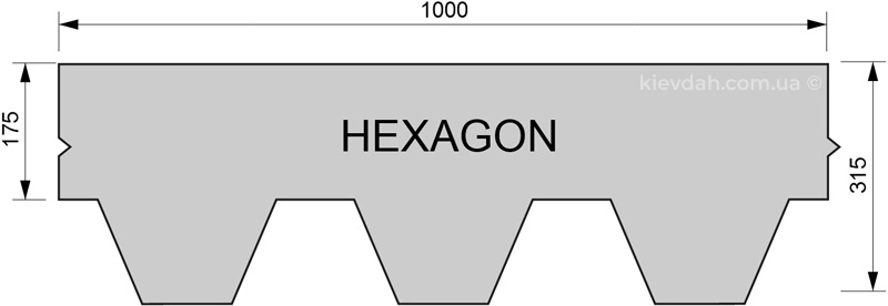Форма гонта Sim Shingle Hexagon